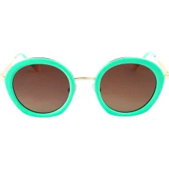 Lunettes Femme|Lunettes Polarisées<Binocle Eyewear Lunettes de soleil Olivia Shiny Gold Pastel Green Gradient Grey Polarized
