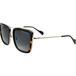 Lunettes Femme|Lunettes Polarisées<Binocle Eyewear Lunettes de soleil Carla Shiny Gold Black Gradient Grey Polarized