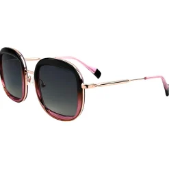Outlet Lunettes de soleil Selena Shiny Pink Gold Brown Purple Gradient Grey Polarized Femme Lunettes Femme|Lunettes Polarisées
