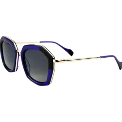 Lunettes Femme|Lunettes Polarisées<Binocle Eyewear Lunettes de soleil Rosalia Shiny Gold Purple Gradient Grey Polarized