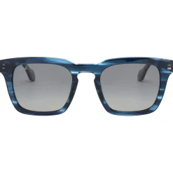 Outlet Lunettes de soleil Matt Shiny Blue Wood Gradient Grey Polarized Lunettes Polarisées