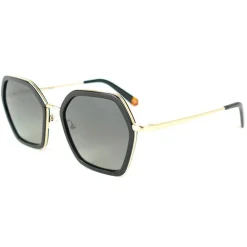 Lunettes Femme|Lunettes Polarisées<Binocle Eyewear Lunettes de soleil Agatha Shiny Gold Black Gradient Grey Polarized