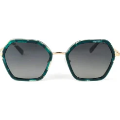 Hot Lunettes de soleil Agatha Shiny Gold Tortoise Emeraude Gradient Grey Polarized Femme Lunettes Femme|Lunettes Polarisées