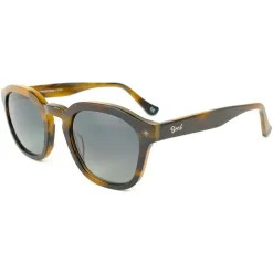 Best Lunettes de soleil James Shiny Wood Tortoise Gradient Grey Polarized Lunettes Polarisées