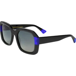 New Lunettes de soleil Isabella Shiny Black Blue Gradient Grey Polarized Femme Lunettes Femme|Lunettes Polarisées