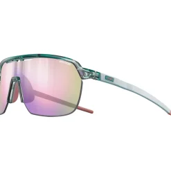 Lunettes, Visières|Lunettes Trail<Julbo Lunettes de soleil Frequency Translucide Brillant Vert Clair Rose Spectron 3