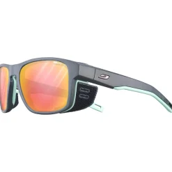 Lunettes Femme|Lunettes Homme<Julbo Lunettes de soleil Shield M Mat Gris Foncé Pastel Vert Reactiv Glare Control 1-3