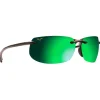 Hot Lunettes de soleil Banyans Noir Brillant MauiGreen MauiBrilliant Lunettes Polarisées|Lunettes Homme