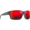 Lunettes Femme|Lunettes Polarisées<Maui Jim Lunettes de soleil Mangroves Noir Mat Hawaii Lava Mineral Superthin