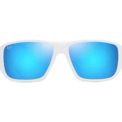 Lunettes Femme|Lunettes Polarisées<Maui Jim Lunettes de soleil Keha Blanc Mat Bleu Hawaï Minéral SuperThin