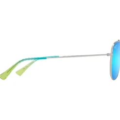 Lunettes Femme|Lunettes Polarisées<Maui Jim Lunettes de soleil Hauoli Argent Brillant Bleus Verts Bleu Hawaï MauiPure