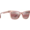 Lunettes Femme|Lunettes Polarisées<Maui Jim Lunettes de soleil Hiwahiwa Shiny Transparent Antique Pink Maui Rose Mineral Superthin