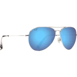 New Lunettes de soleil Mavericks Silver Bleu Hawaï MauiPure Femme Lunettes Polarisées|Lunettes Femme