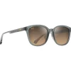 Lunettes Femme|Lunettes Polarisées<Maui Jim Lunettes de soleil Ku'ikahi Asian Fit Gris Foncé Transparent Brillant Bronze Hcl Minéral Superthin