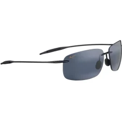 New Lunettes de soleil Breakwall Noir Brillant Gris Neutre Polycarbonate Bidegrade Femme Lunettes Femme|Lunettes Homme