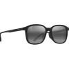 Lunettes Femme|Lunettes Polarisées<Maui Jim Lunettes de soleil Makuahine Asian Fit Noir Brillant Neutral Grey Minéral Superthin