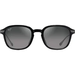 Lunettes Polarisées|Lunettes Femme<Maui Jim Lunettes de soleil Ka'ouo Asian Fit Noir Brillant Gris Acier Neutral Grey MauiBrilliant