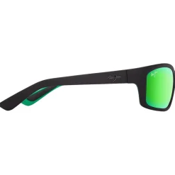 Lunettes Polarisées<Maui Jim Lunettes de soleil Kanaio Coast Noir Mat Vert MauiGreen Minéral Superthin