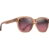 Lunettes Femme|Lunettes Polarisées<Maui Jim Lunettes de soleil Akahai Asian Fit Marron Clair Transparent Brillant Maui Rose Minéral Superthin