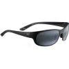Best Lunettes de soleil Twin Falls Noir Brillant Gris Neutre Lunettes Polarisées