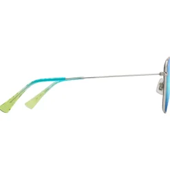 Hot Lunettes de soleil Olali Asian Fit Argent Brillant Bleus Verts Bleu Hawaï MauiPure Femme Lunettes Femme|Lunettes Polarisées