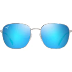 Hot Lunettes de soleil Olali Asian Fit Argent Brillant Bleus Verts Bleu Hawaï MauiPure Femme Lunettes Femme|Lunettes Polarisées