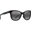 Lunettes Polarisées|Lunettes Femme<Maui Jim Lunettes de soleil Kiopa'a Noir Brillant Gris Neutre Minéral Superthin