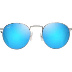 Lunettes Femme|Lunettes Polarisées<Maui Jim Lunettes de soleil Pukaua Argent Brillant Bleus Verts Bleu Hawaï MauiPure