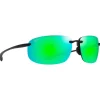 Lunettes Homme|Lunettes Polarisées<Maui Jim Lunettes de soleil Ho'okipa Xlarge Gris Mat Translucide MauiGeen MauiPure