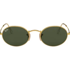 New Lunettes de soleil RB3547 Oval Metal Polished Gold Green G-15 Femme Lunettes Femme