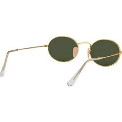 New Lunettes de soleil RB3547 Oval Metal Polished Gold Green G-15 Femme Lunettes Femme