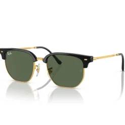 Lunettes Enfant<Ray Ban Lunettes de soleil New Clubmaster Kids Polished Black Gold Dark Green