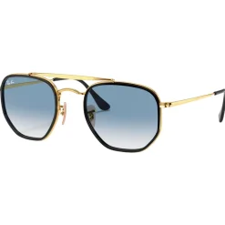 New Lunettes de soleil RB3648M Marshal II Polished Gold Gradient Light Blue Femme Lunettes Femme