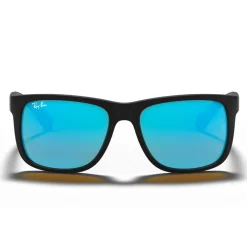 Sale Lunettes de soleil RB4165 Justin Color Mix Matte Rubber Black Mirror Blue Femme Lunettes Femme|Lunettes Femme