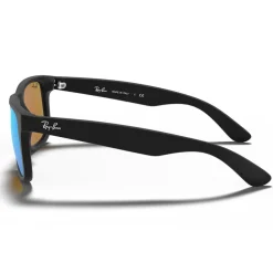 Sale Lunettes de soleil RB4165 Justin Color Mix Matte Rubber Black Mirror Blue Femme Lunettes Femme|Lunettes Femme
