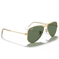 Lunettes Enfant<Ray Ban Lunettes de soleil Aviator Kids Polished Arista Gold Dark Green