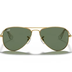 Lunettes Enfant<Ray Ban Lunettes de soleil Aviator Kids Polished Arista Gold Dark Green