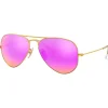 Lunettes Femme|Lunettes Polarisées<Ray Ban Lunettes de soleil RB3025 Aviator Mat Gold Cyclamen Flash Polarized
