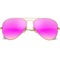 Lunettes Femme|Lunettes Polarisées<Ray Ban Lunettes de soleil RB3025 Aviator Mat Gold Cyclamen Flash Polarized
