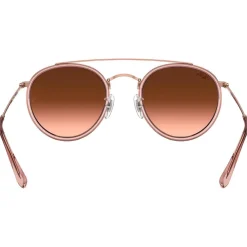 Lunettes de soleil RB3647N Round Double Bridge Polished Copper Gradient Brown Femme Lunettes Femme