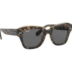 Outlet Lunettes de soleil RB2186 State Street Polished Havana Brown Transparent Dark Grey Femme Lunettes Femme|Lunettes Polarisées