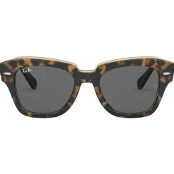 Outlet Lunettes de soleil RB2186 State Street Polished Havana Brown Transparent Dark Grey Femme Lunettes Femme|Lunettes Polarisées