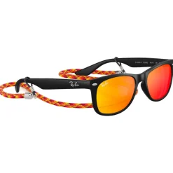 Lunettes Enfant<Ray Ban Lunettes de soleil New Wayfarer Kids Polished Rubber Black Brown Orange Mirror