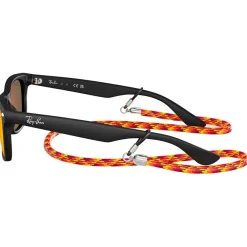 Lunettes Enfant<Ray Ban Lunettes de soleil New Wayfarer Kids Polished Rubber Black Brown Orange Mirror