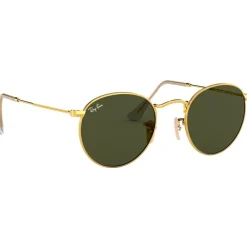 Hot Lunettes de soleil RB3447 Round Metal Polished Gold Green G-15 Femme Lunettes Femme