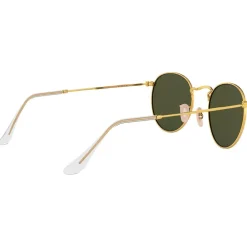 Hot Lunettes de soleil RB3447 Round Metal Polished Gold Green G-15 Femme Lunettes Femme