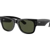 Lunettes Femme<Ray Ban Lunettes de soleil RB0840S Mega Wayfarer Polished Black Green G-15