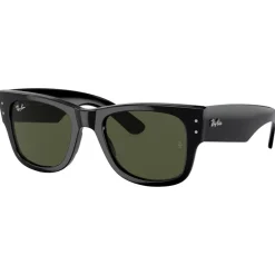 Lunettes Femme<Ray Ban Lunettes de soleil RB0840S Mega Wayfarer Polished Black Green G-15