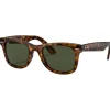 Sale Lunettes de soleil RB4340 Wayfarer Ease Polished Light Havana Green G-15 Femme Lunettes Femme|Lunettes Homme