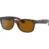 Discount Lunettes de soleil RB2132 New Wayfarer Classic Polished Light Havana Brown B-15 Femme Lunettes Femme|Lunettes Polarisées